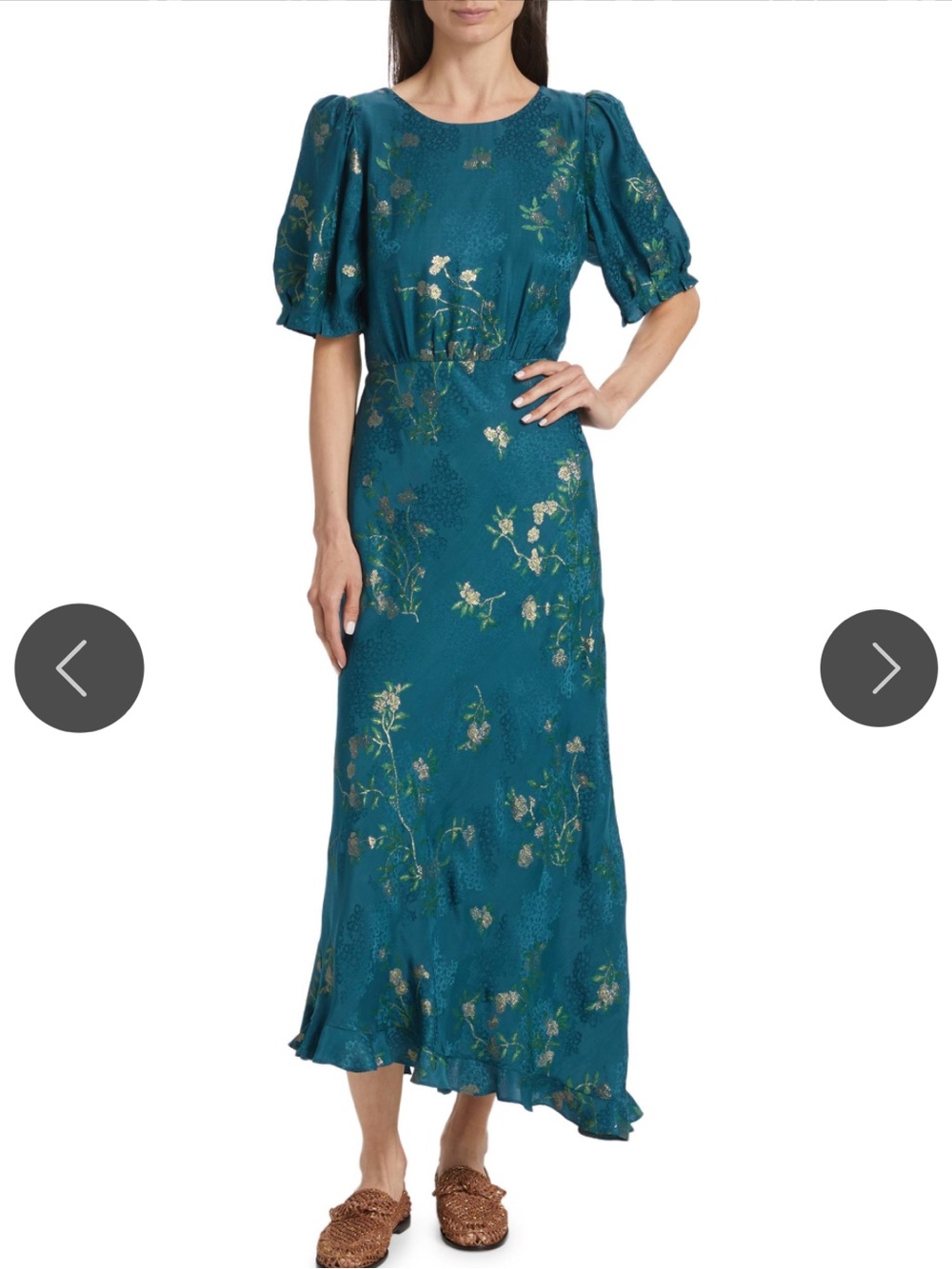 NWT SALONI Vida Floral Silk-Blend Midi-Dress